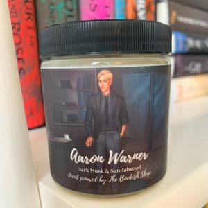 Bookish Box Shatter Me Aaron Warner Candle and Bookmark